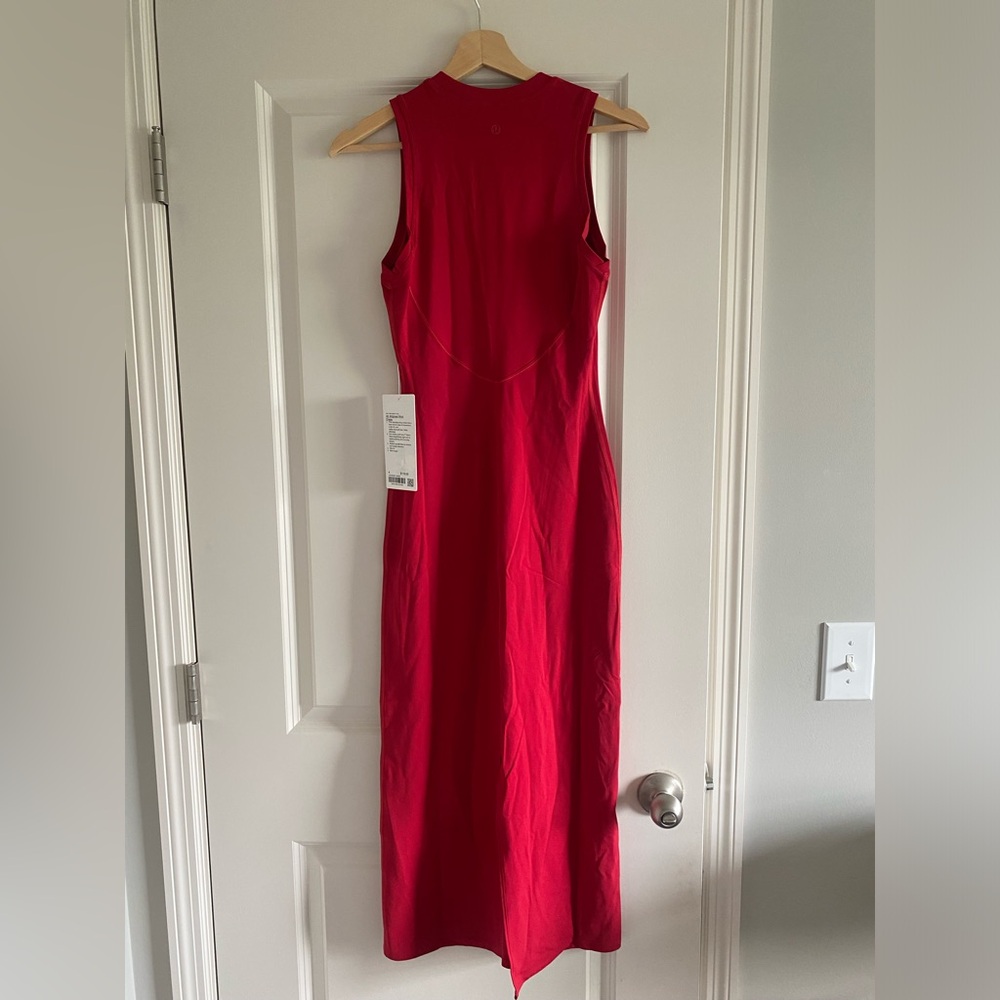 Womens Lululemon All Aligned Midi Dress Size 4 Dark Red New - Picture 4 of 5